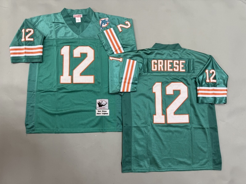 Men 2025 Miami Dolphins 12 Griese green Throwback Limited NFL Jersey style 001